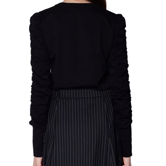 Walter Baker Black Ruched Long Sleeve Top - Black - Picture 3 of 4